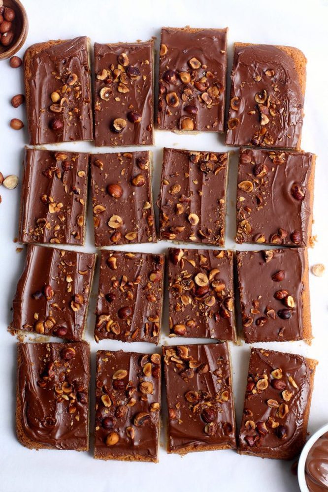 Stacked hazelnut filled chocolate bars