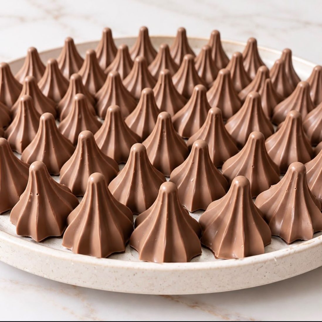 A plate of milk chocolate Meltova modaks